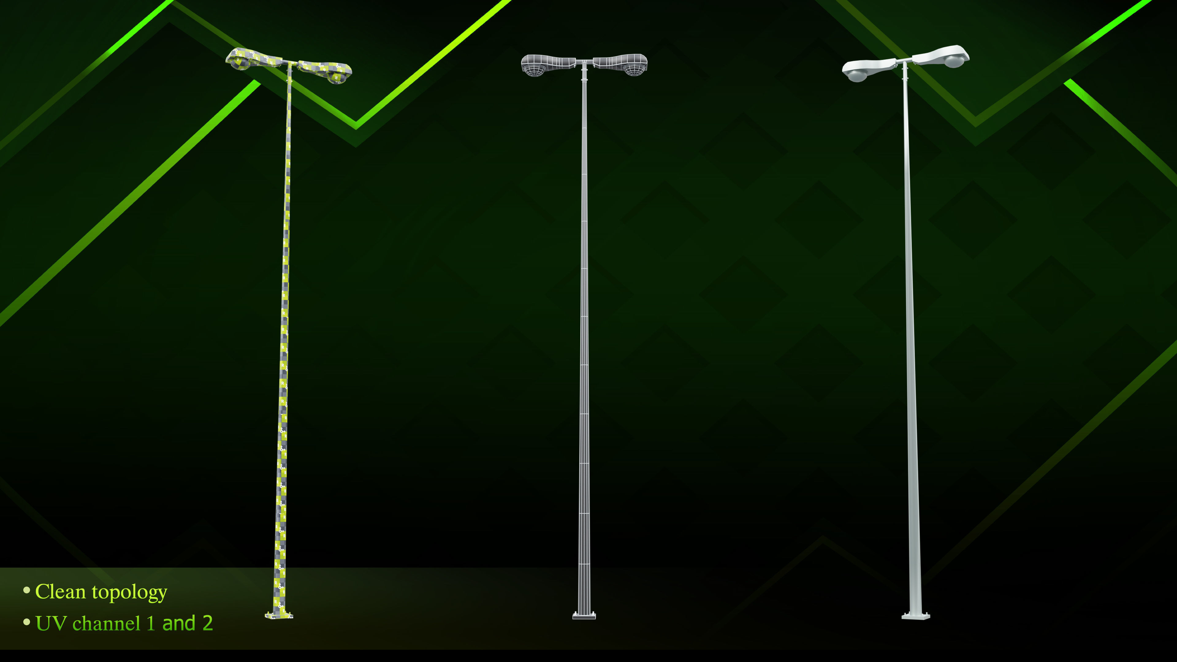 20 lamp post Low-poly 3D model_17