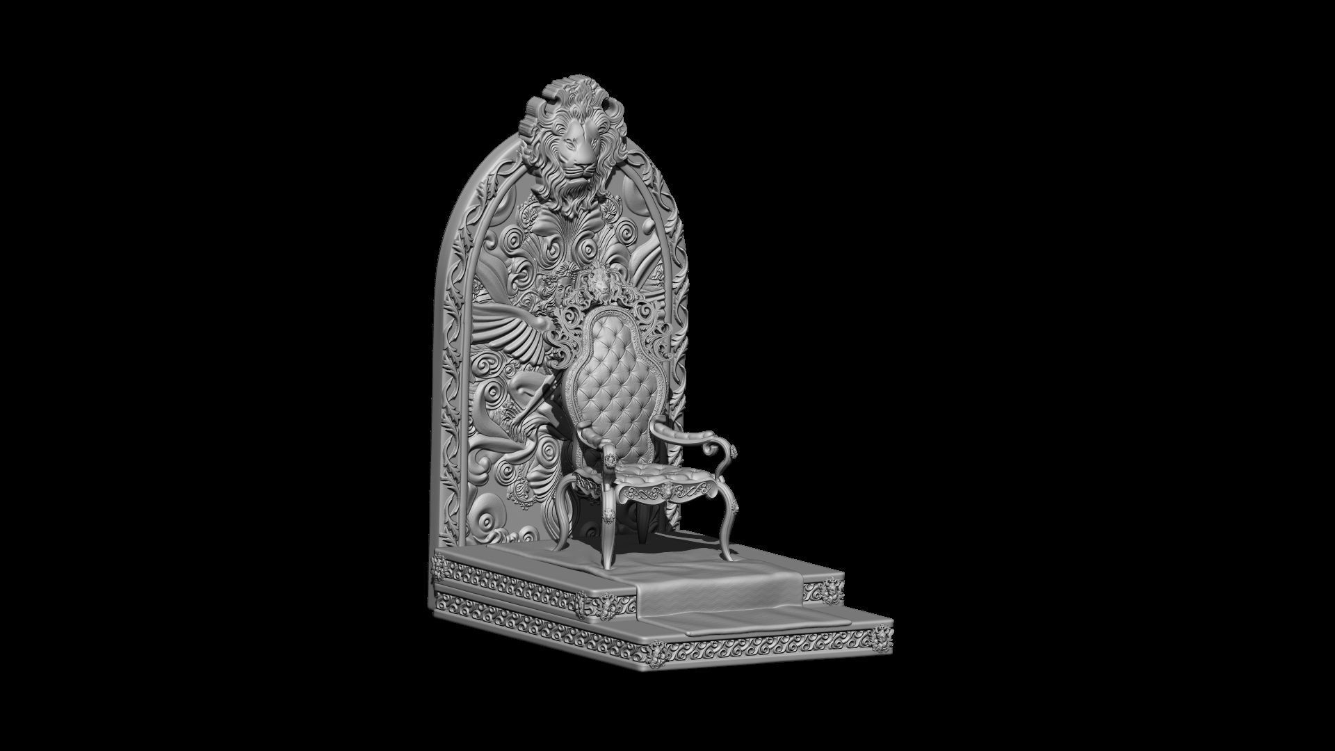 Silla de rey 3D print model_6