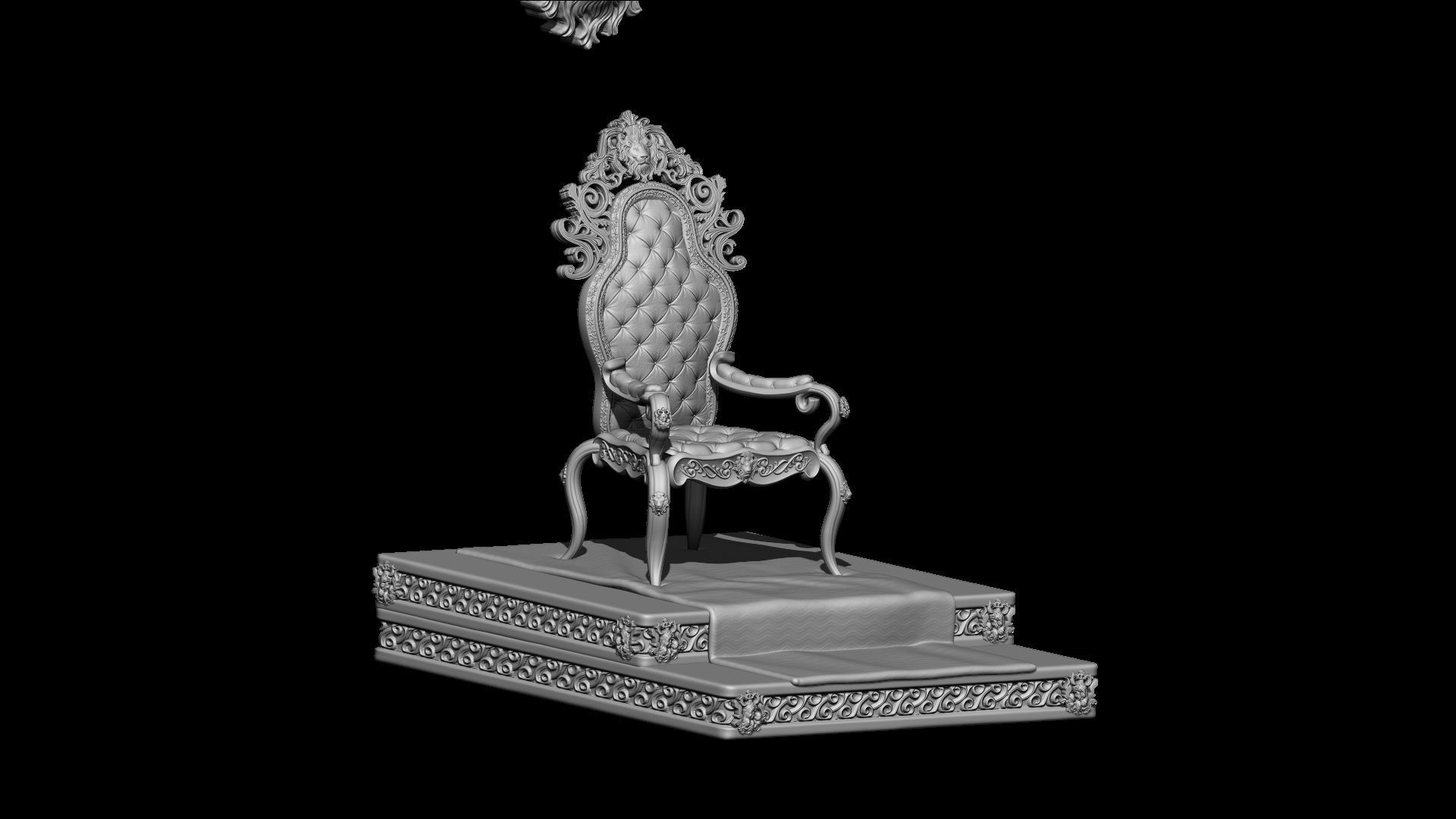 Silla de rey 3D print model_3