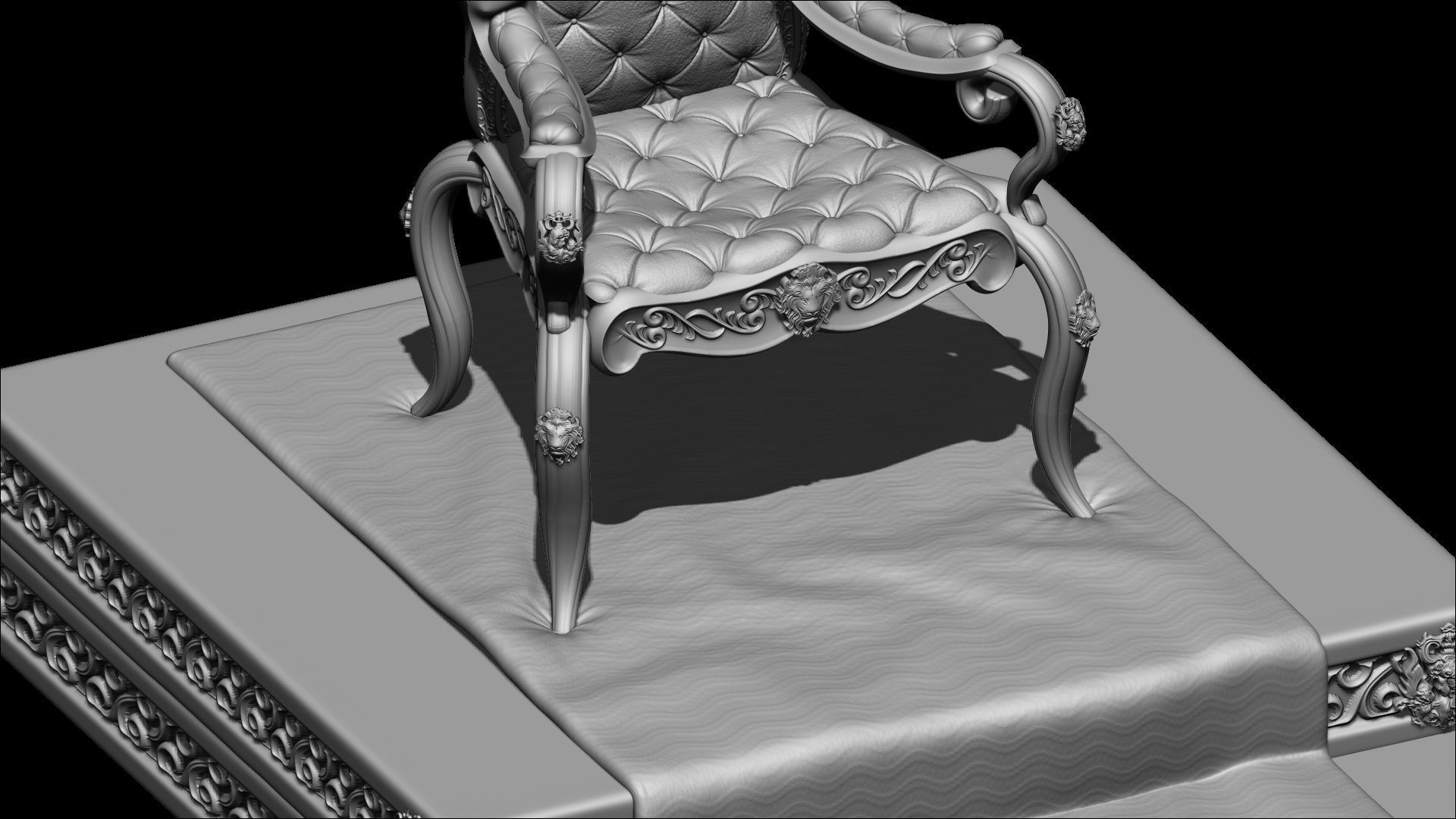 Silla de rey 3D print model_1