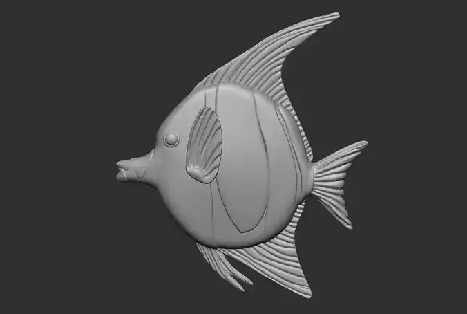 moorish idol fish 3d model for cnc 3D print model