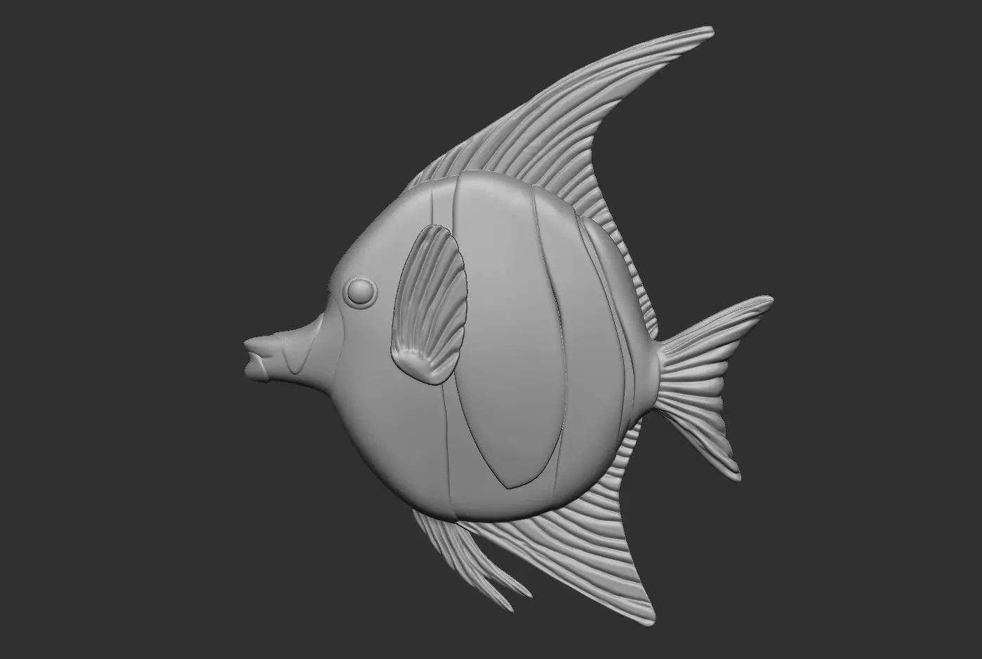 moorish idol fish 3d model for cnc 3D print model