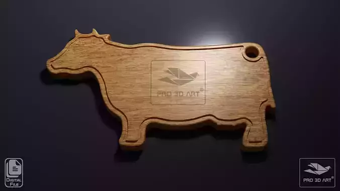 Cow Cutting Board - CNC files for Wood