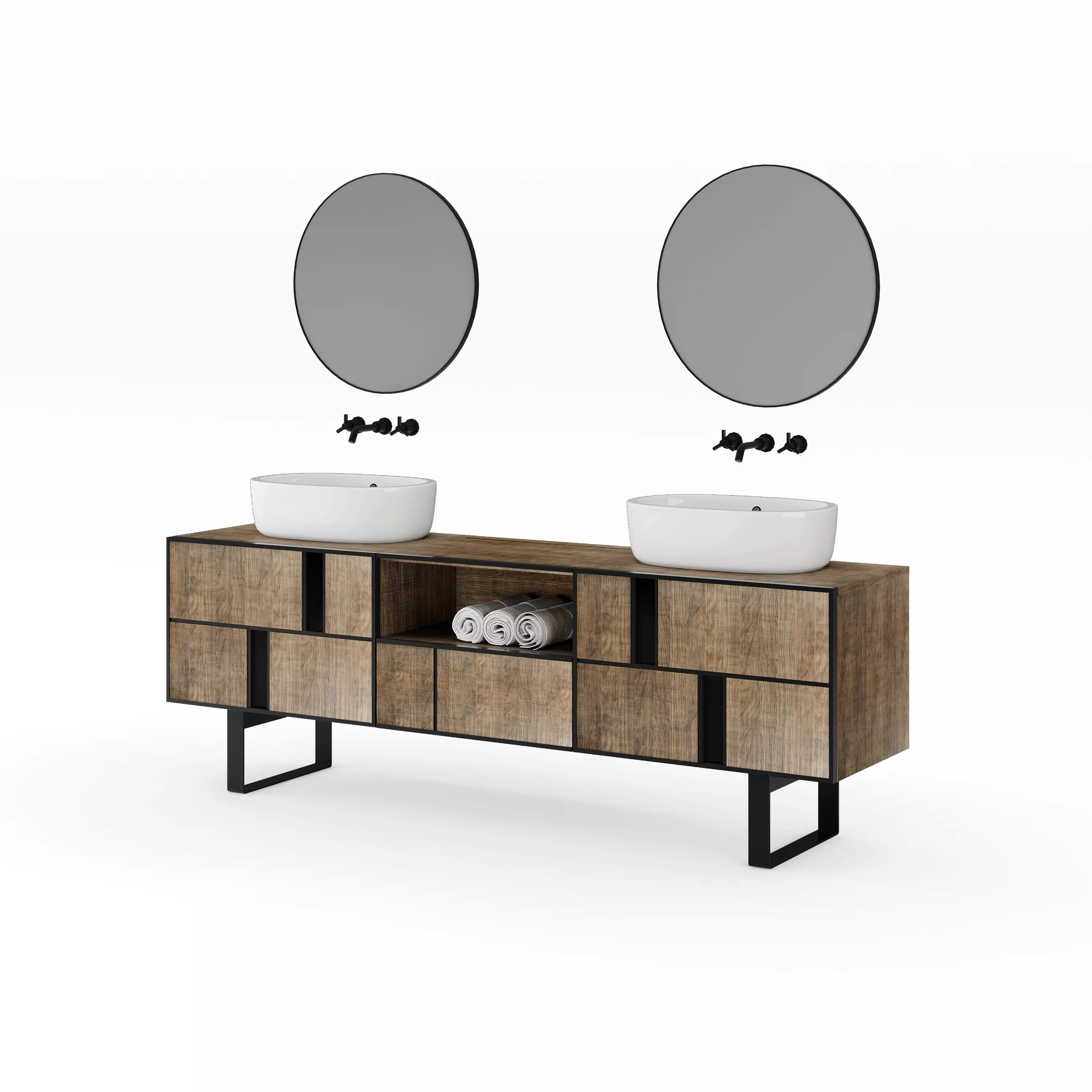 Modern Bathroom Wash Basin - PBR Textured 3D Model - Low Poly Low-poly 3D model_0