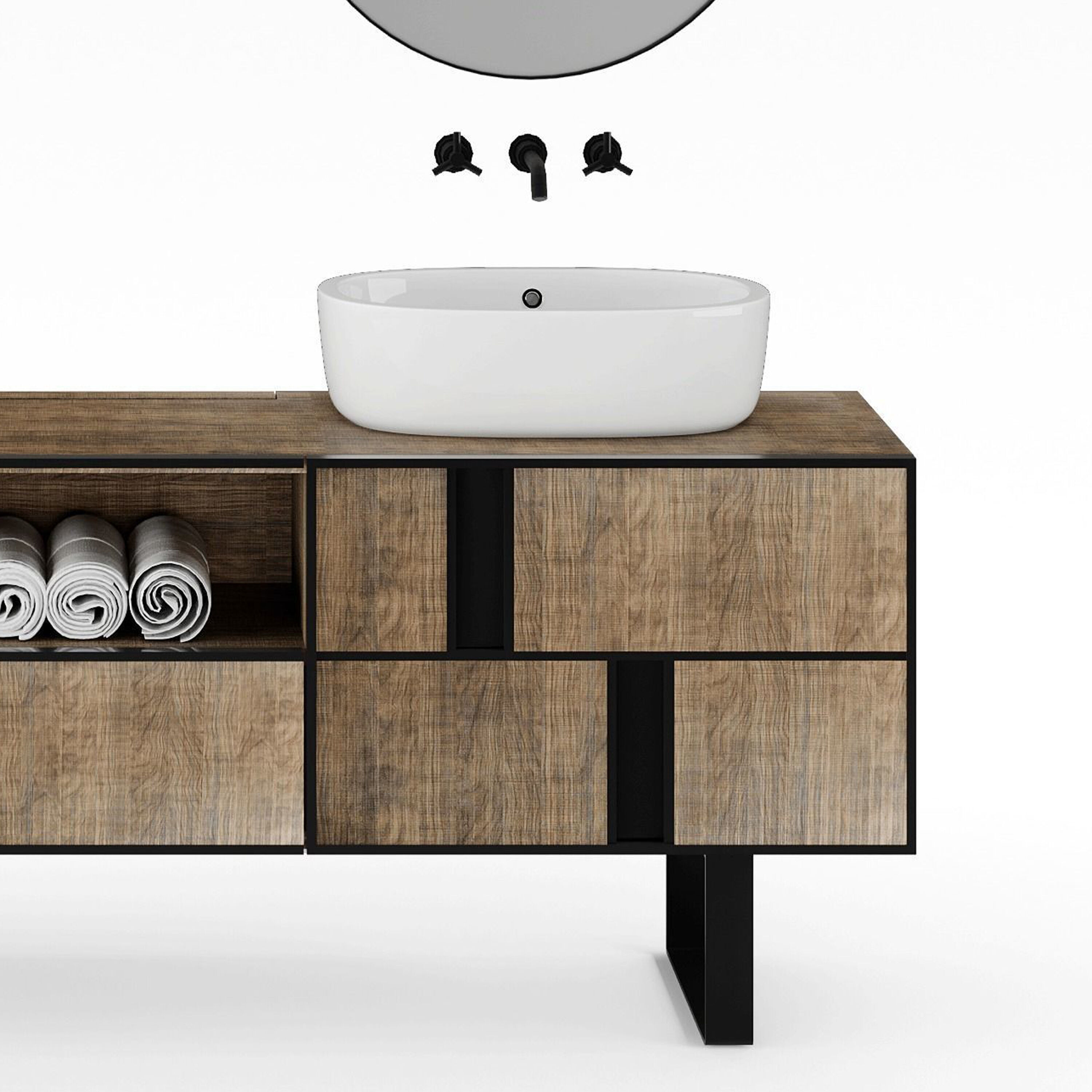 Modern Bathroom Wash Basin - PBR Textured 3D Model - Low Poly Low-poly 3D model_3