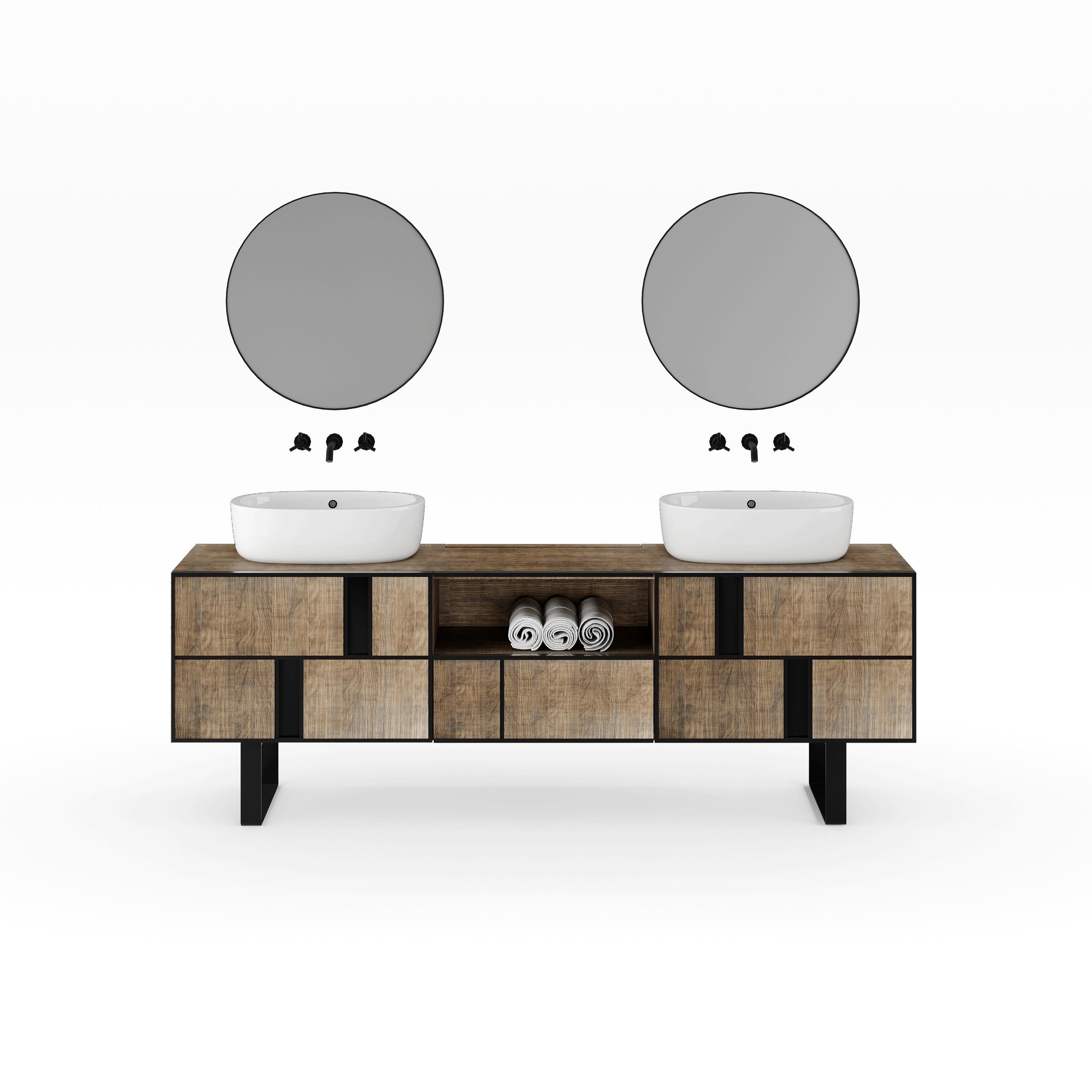 Modern Bathroom Wash Basin - PBR Textured 3D Model - Low Poly Low-poly 3D model_1