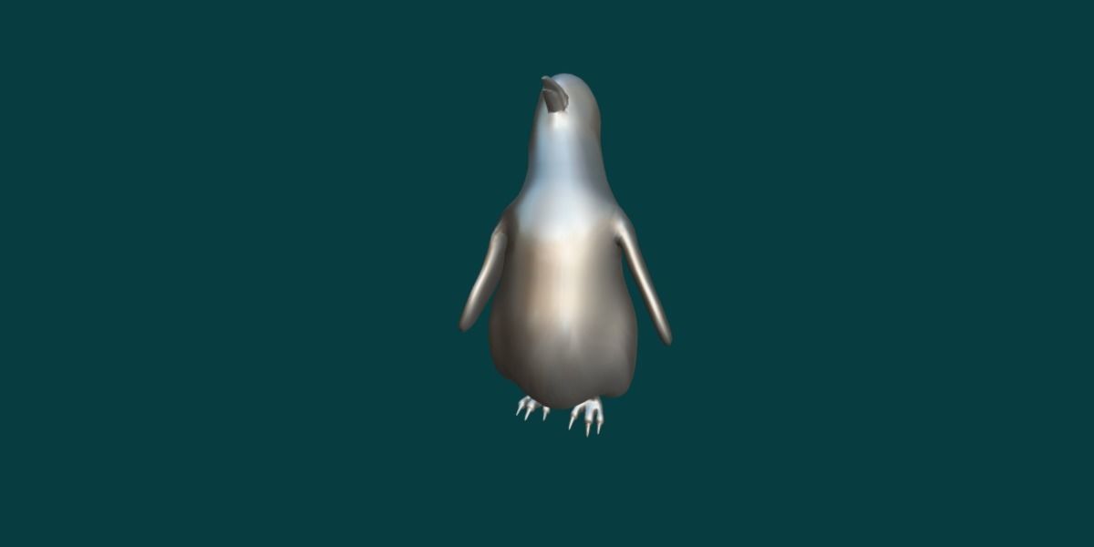 Emperor Penguin Baby Animal 3D model_15