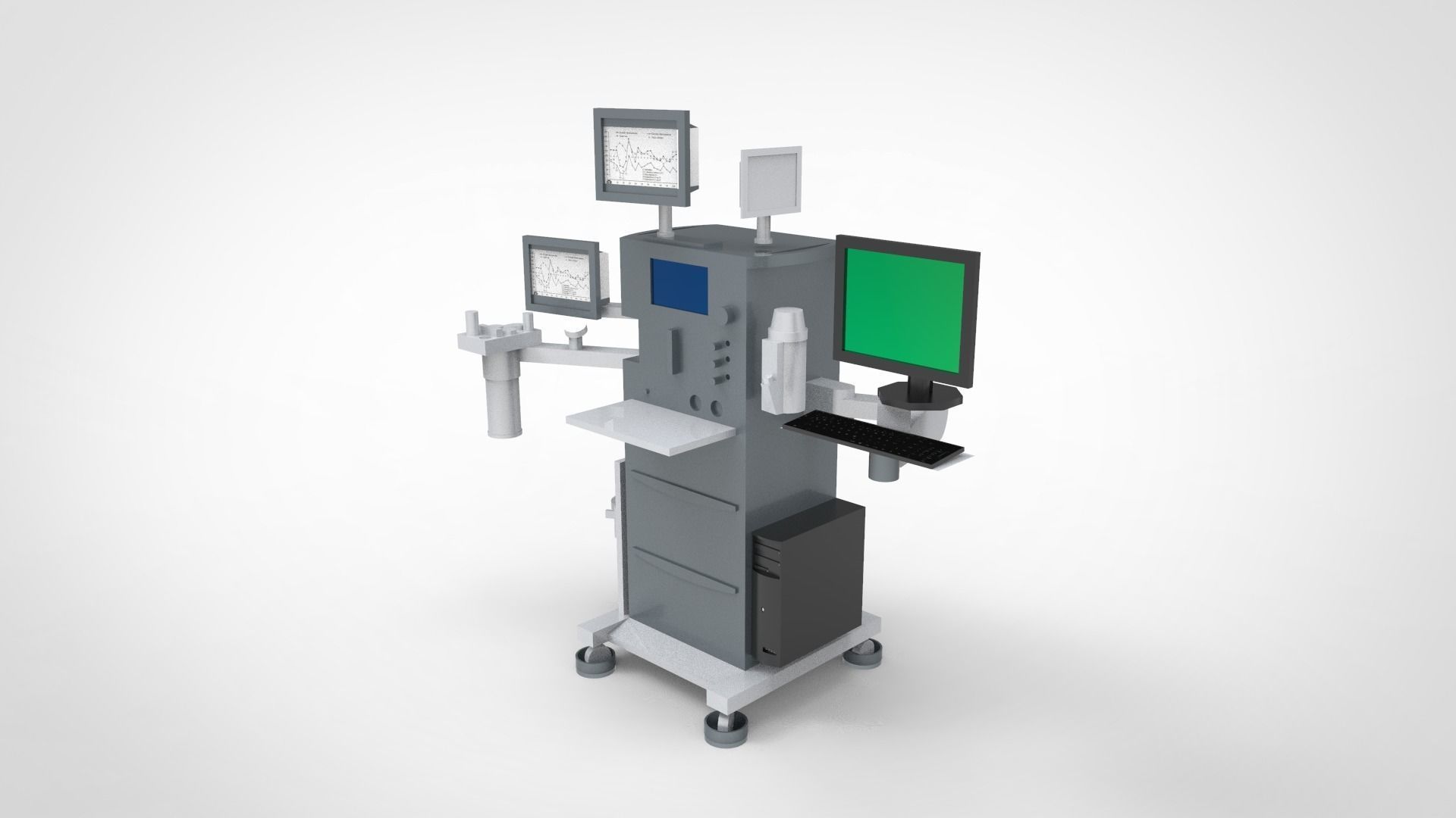 Medicial Machine and Equipment Low-poly 3D model_1