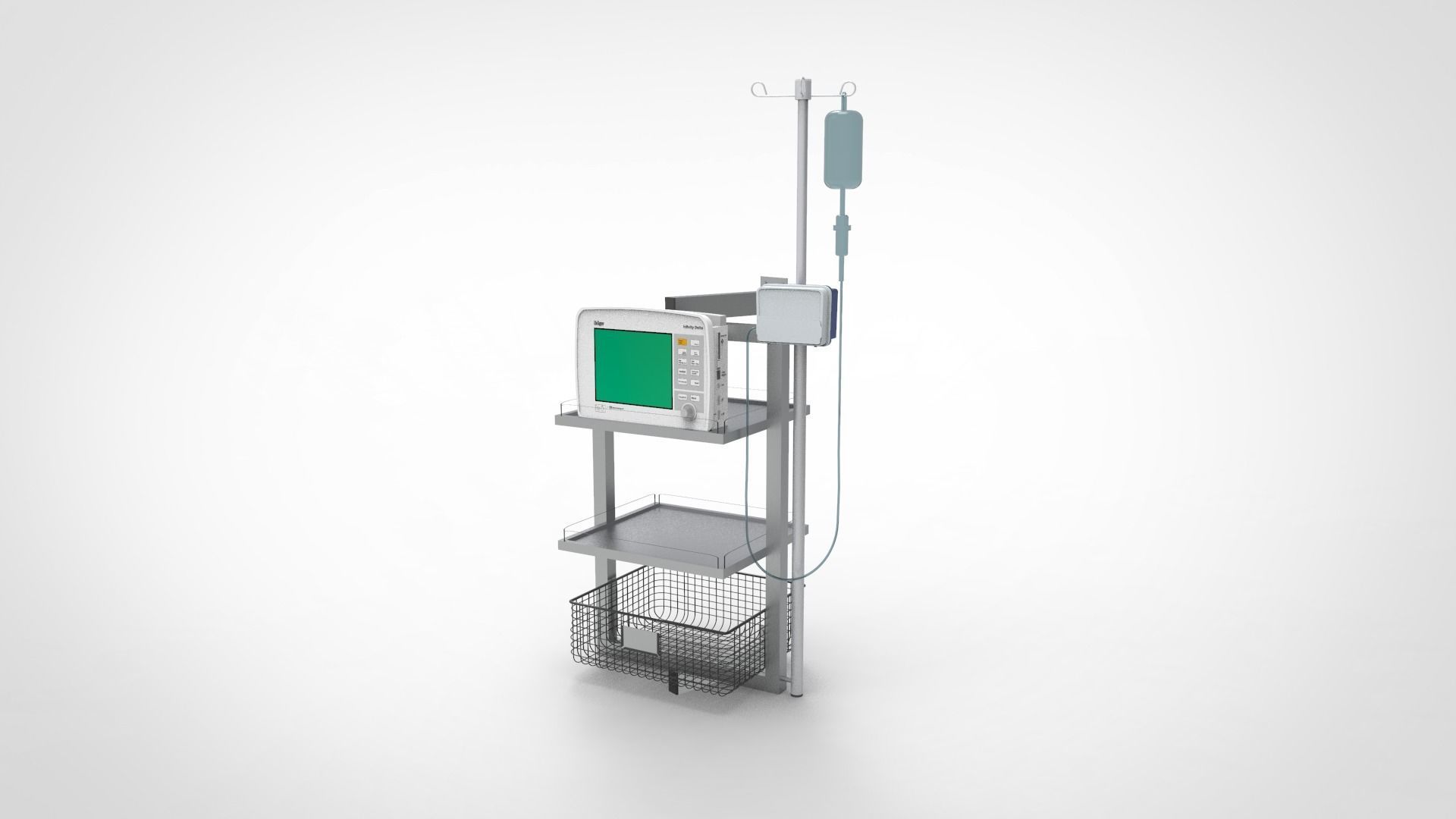 Medicial Machine and Equipment Low-poly 3D model_5