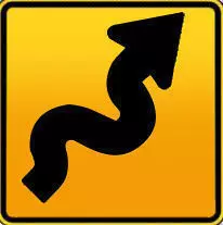 ZizZag Dangerous Hill Way Safety Sign Board Free low-poly 3D model_0