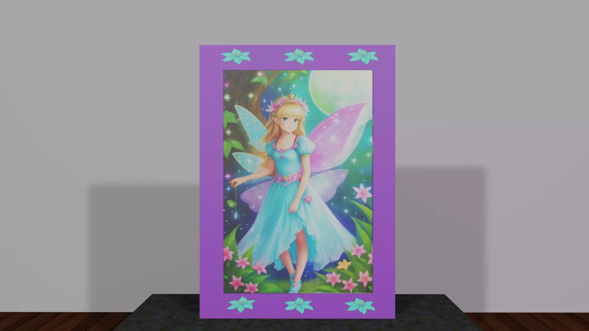 CGI or Video Game Painting Fairy Princess Low-poly 3D model_0