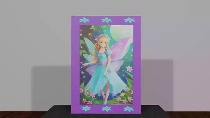 CGI or Video Game Painting Fairy Princess Low-poly 3D model