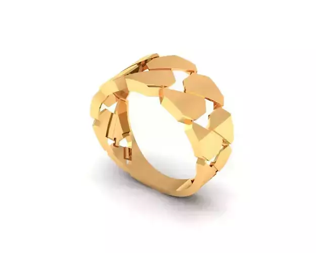 CUBAN CHAIN RING 3D MODEL 3D PRINT