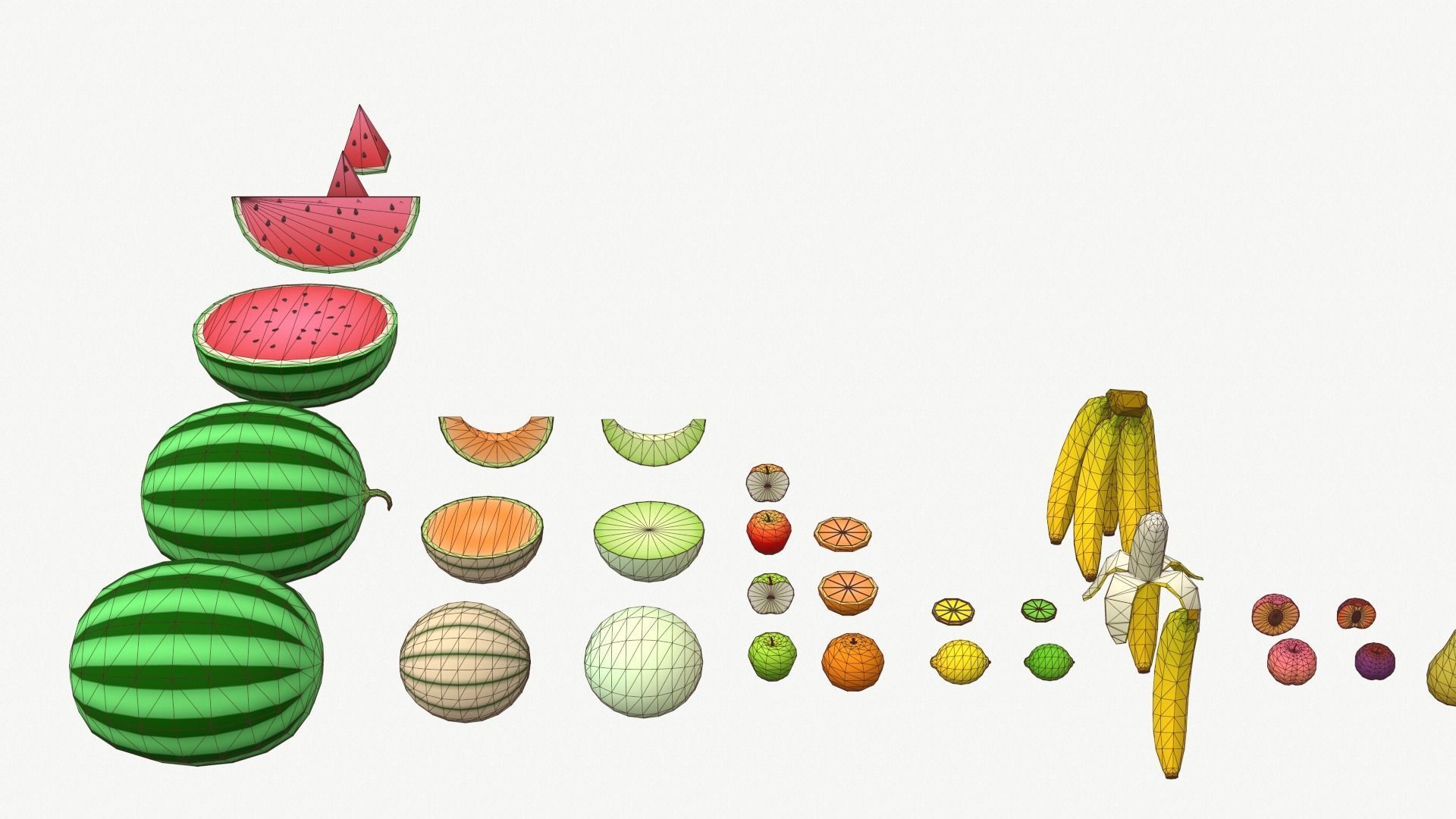 Low Poly Fruit Set Low-poly 3D model_13