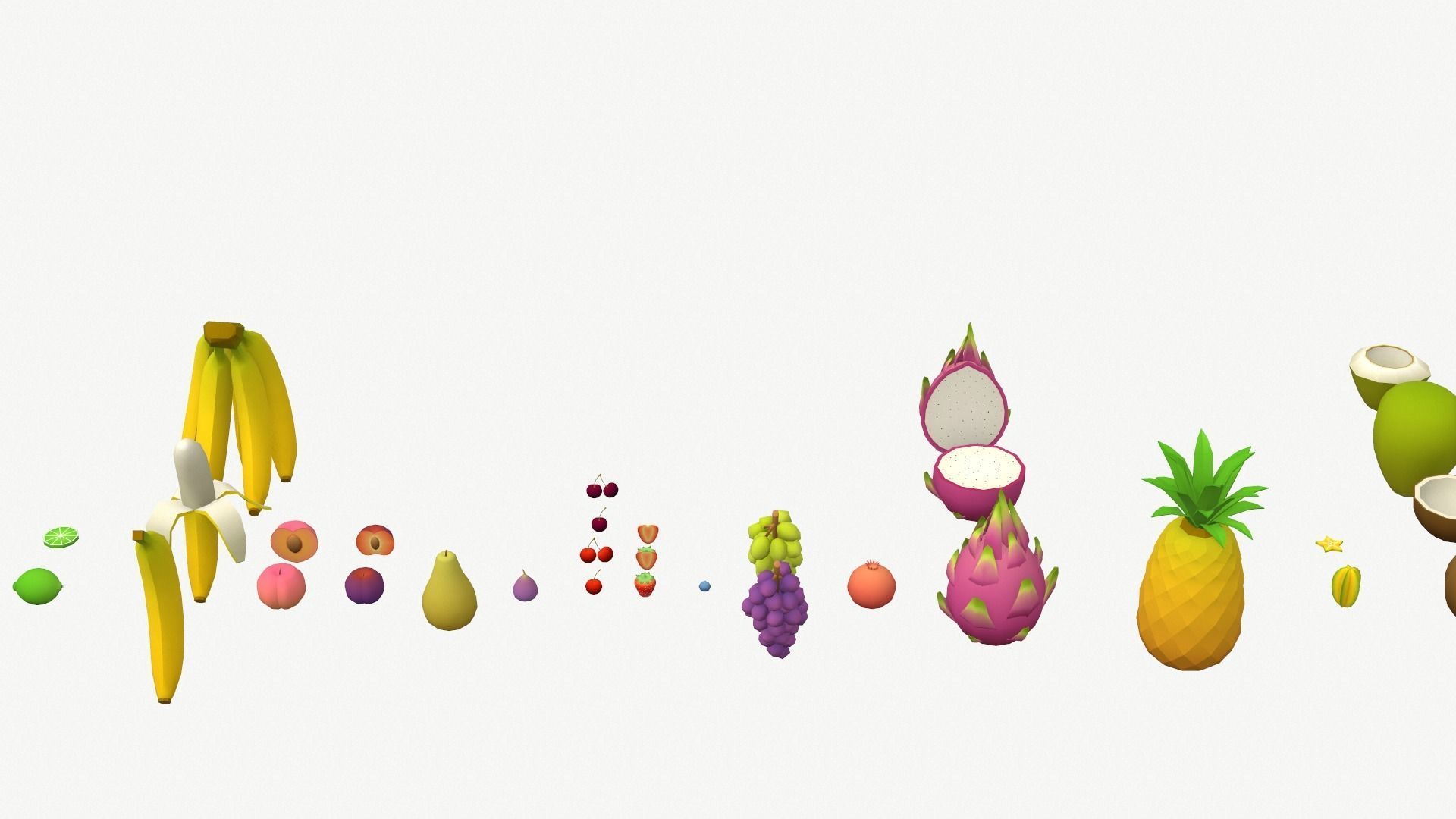 Low Poly Fruit Set Low-poly 3D model_14