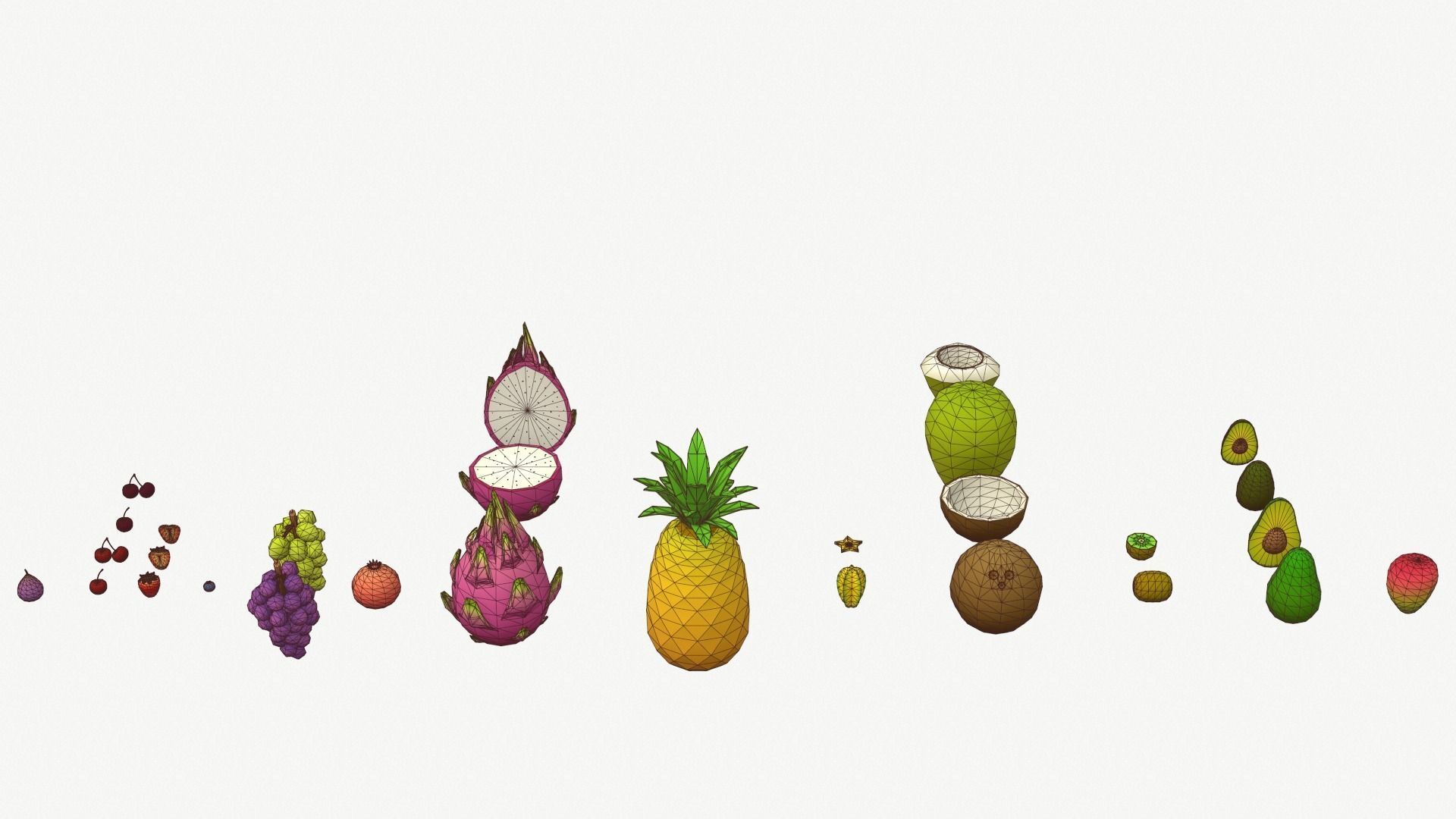 Low Poly Fruit Set Low-poly 3D model_17