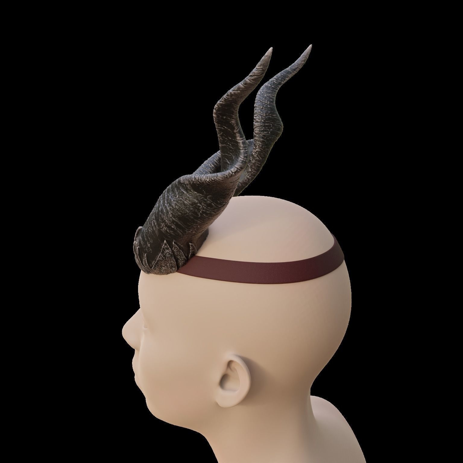 Fantasy Minotaurus Spiral Horns Set Baldurs Gate 3 3D print model_3