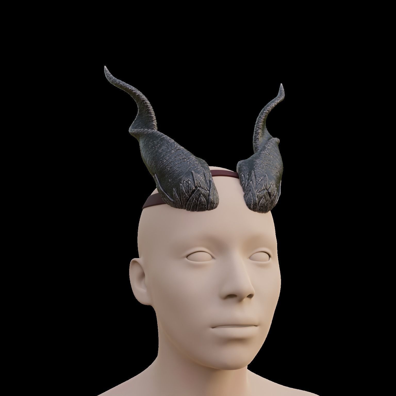 Fantasy Minotaurus Spiral Horns Set Baldurs Gate 3 3D print model_4