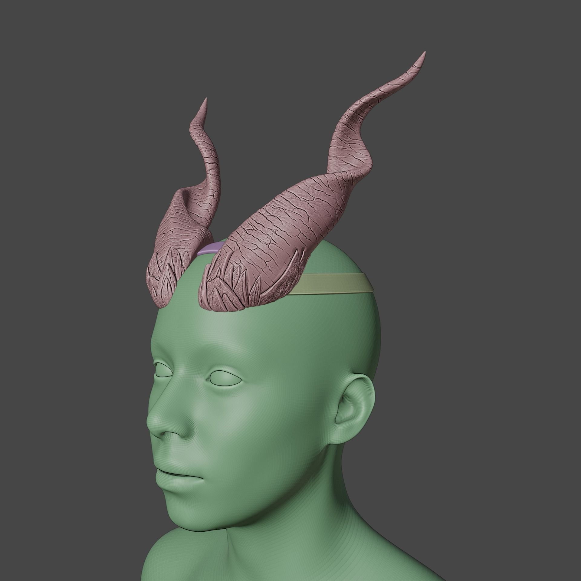 Fantasy Minotaurus Spiral Horns Set Baldurs Gate 3 3D print model_12