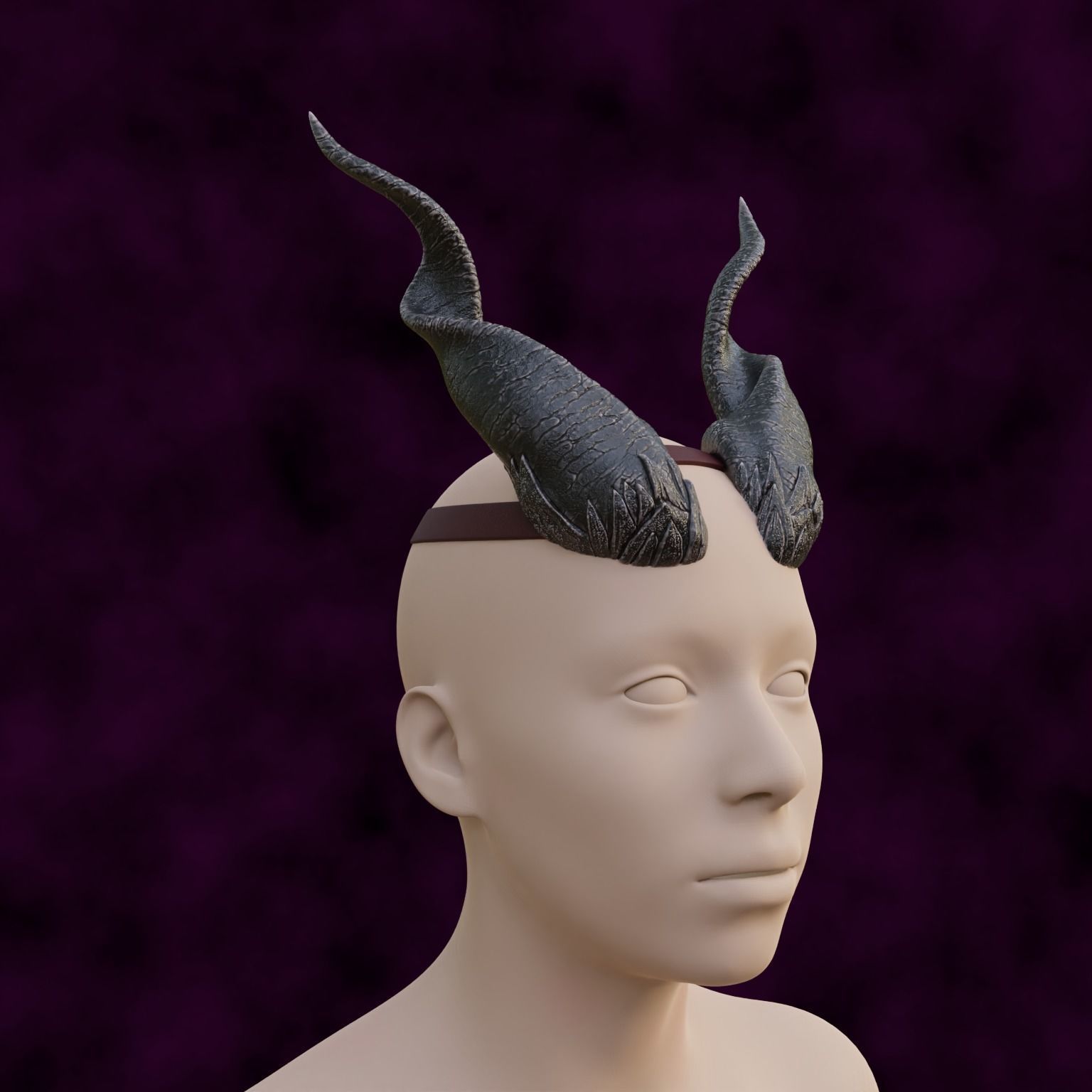 Fantasy Minotaurus Spiral Horns Set Baldurs Gate 3 3D print model_5