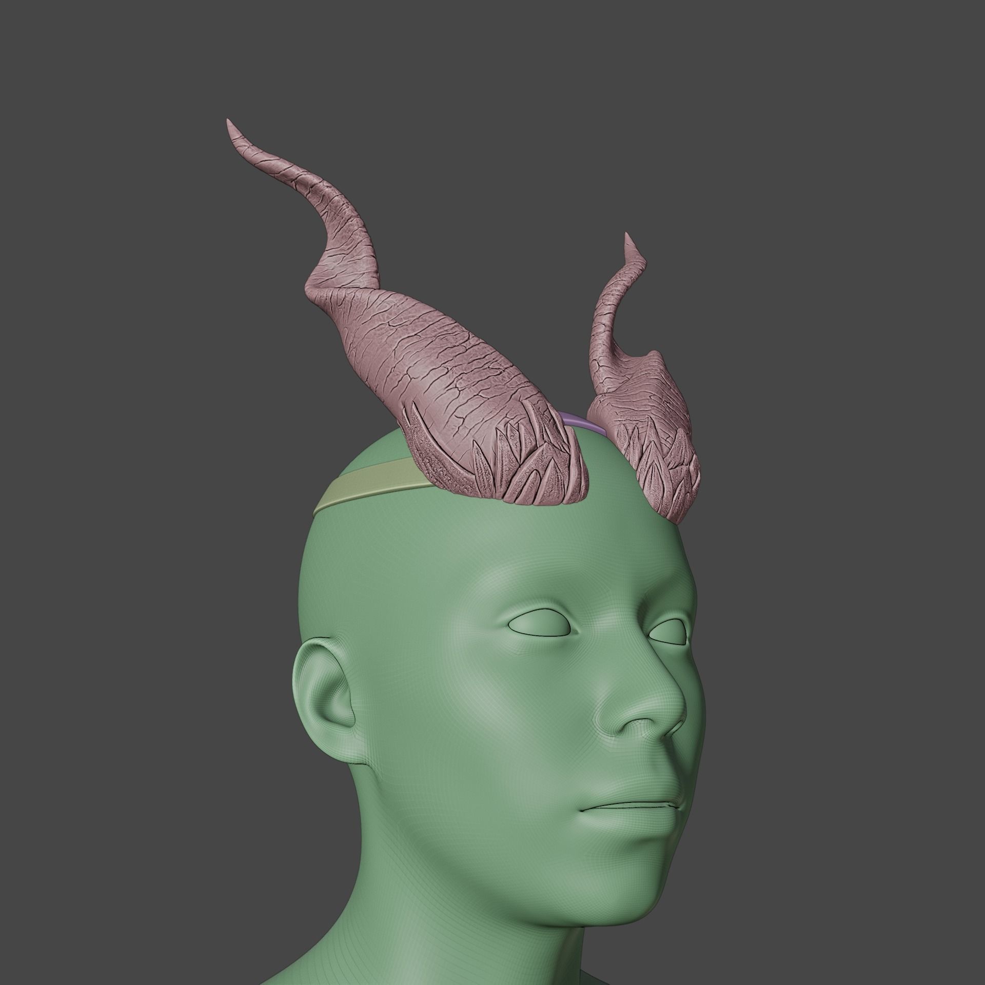 Fantasy Minotaurus Spiral Horns Set Baldurs Gate 3 3D print model_10