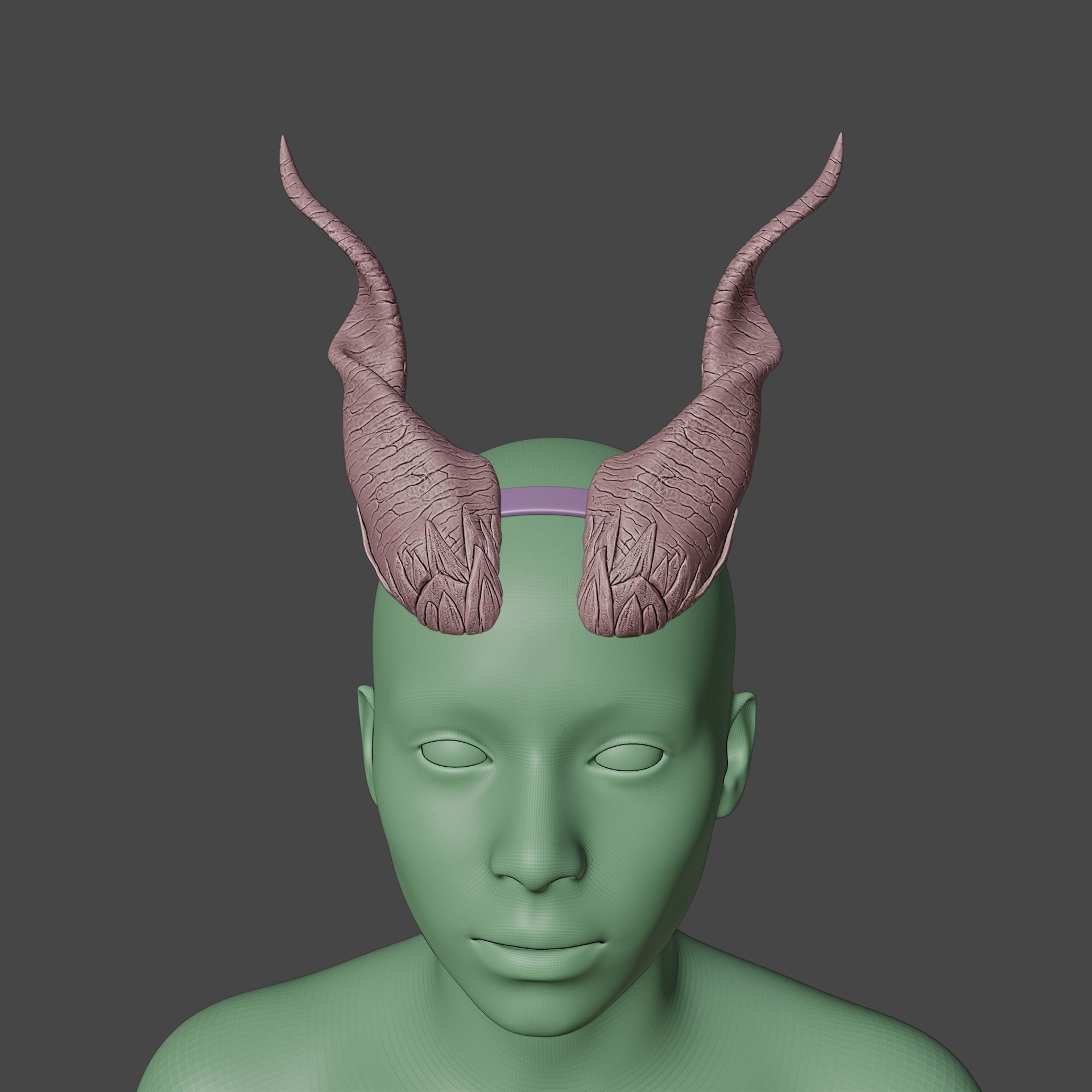 Fantasy Minotaurus Spiral Horns Set Baldurs Gate 3 3D print model_11