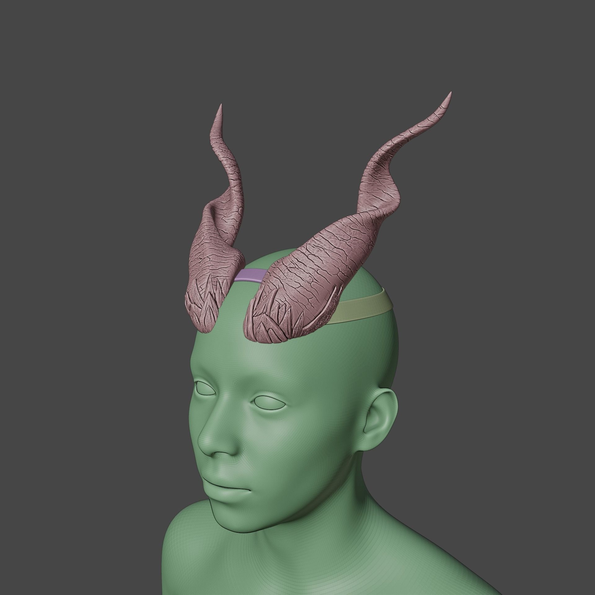 Fantasy Minotaurus Spiral Horns Set Baldurs Gate 3 3D print model_9