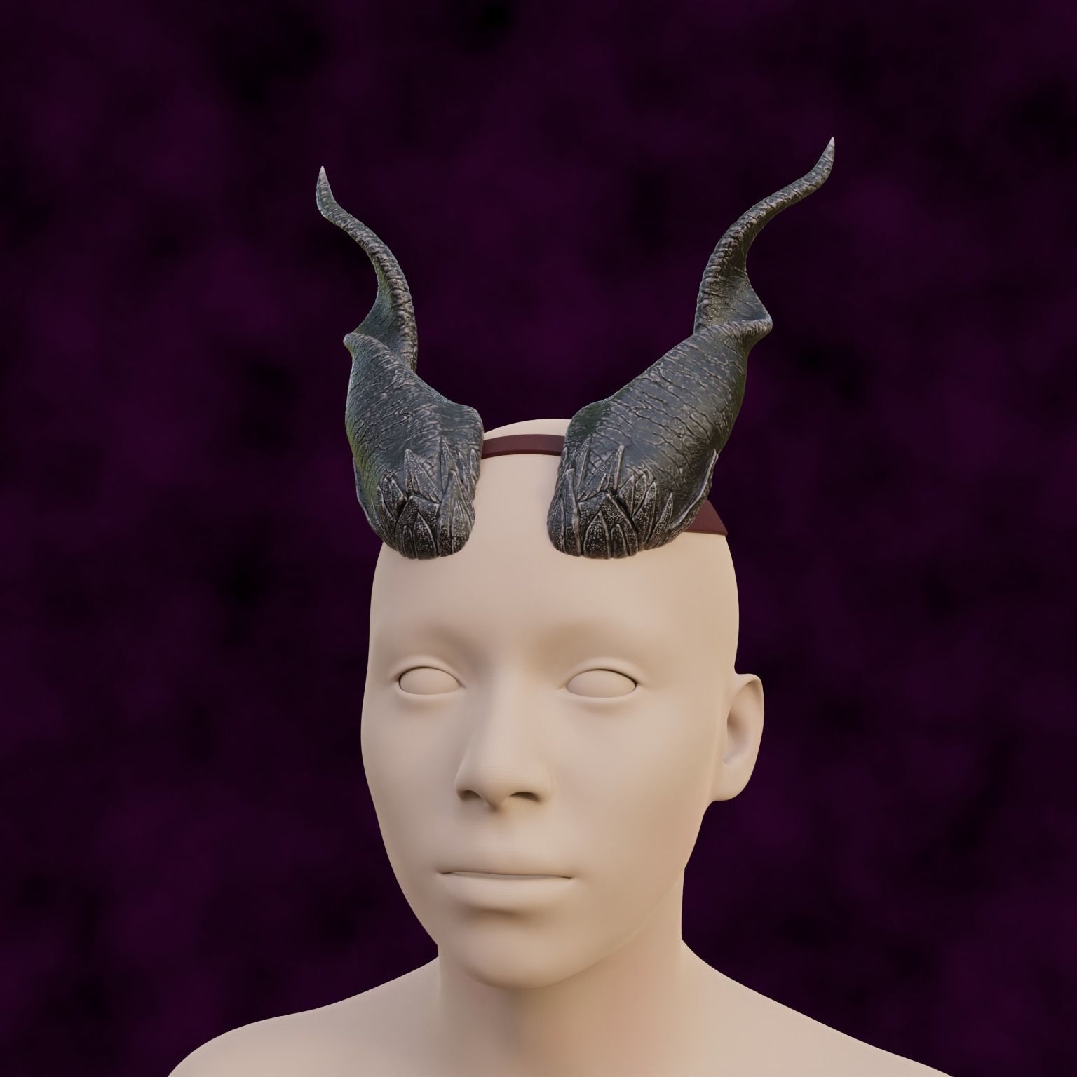 Fantasy Minotaurus Spiral Horns Set Baldurs Gate 3 3D print model_2