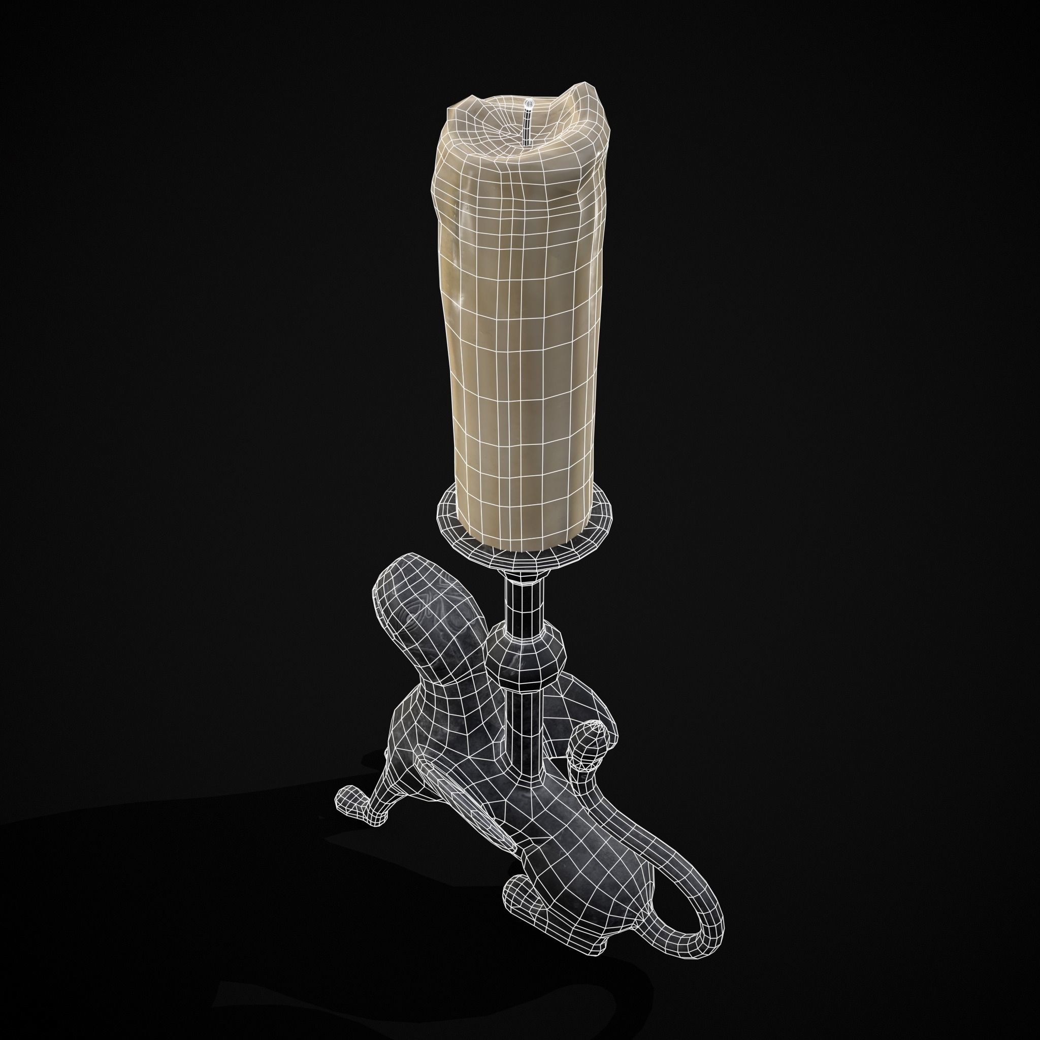 Bronze Chimera Candlestick Low-poly 3D model_22