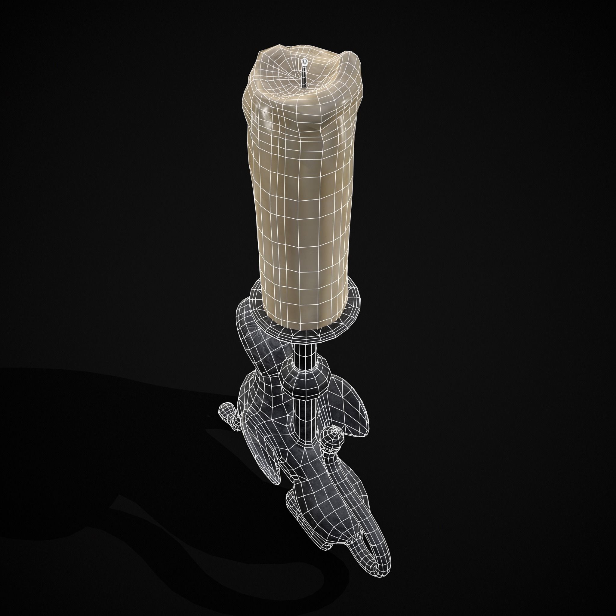 Bronze Chimera Candlestick Low-poly 3D model_28