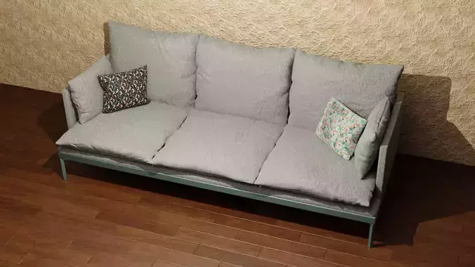 3D Fabric Sofa Triple 225cm 3D