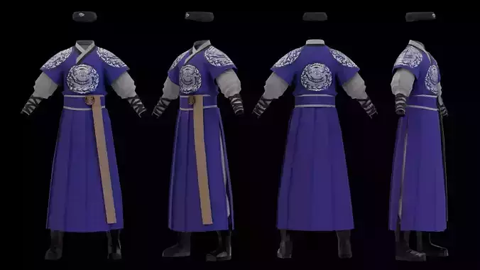 Korean Traditional Hanbok Blue