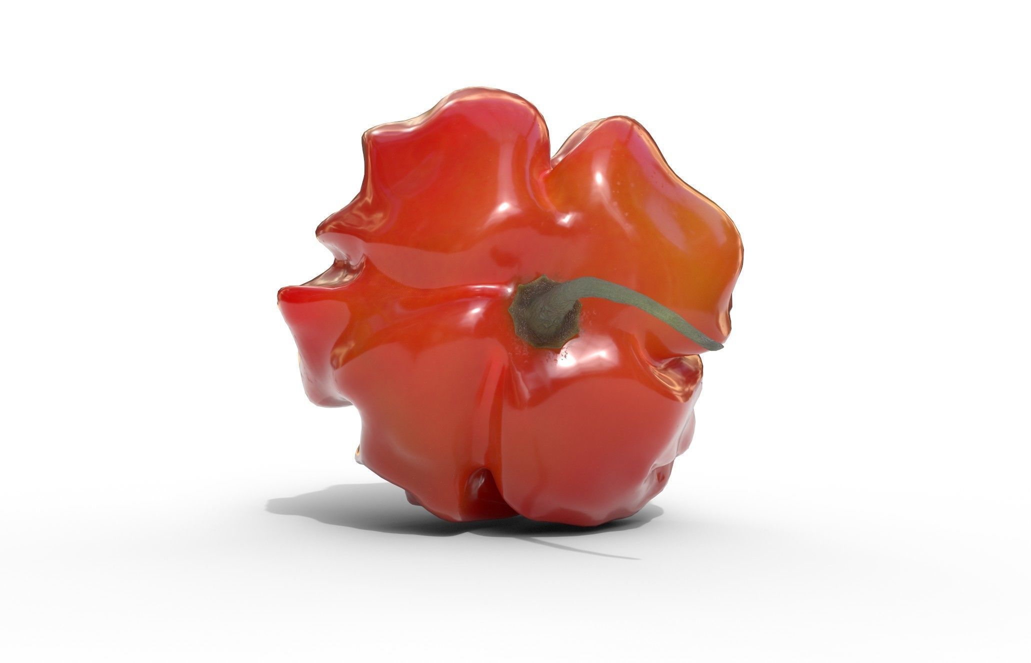 Habanero Chilli Pepper Low-poly 3D model_2