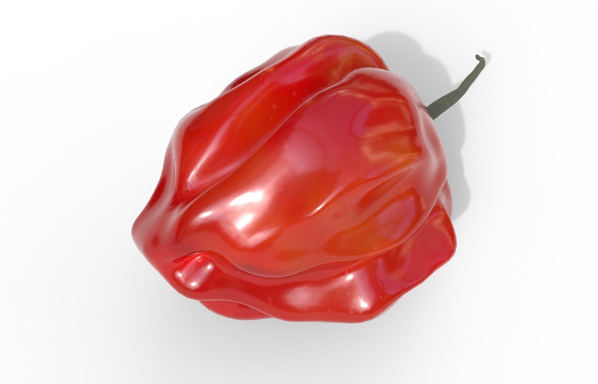 Habanero Chilli Pepper Low-poly 3D model_1