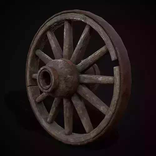 Medieval Cart Wheel Low-poly 3D model