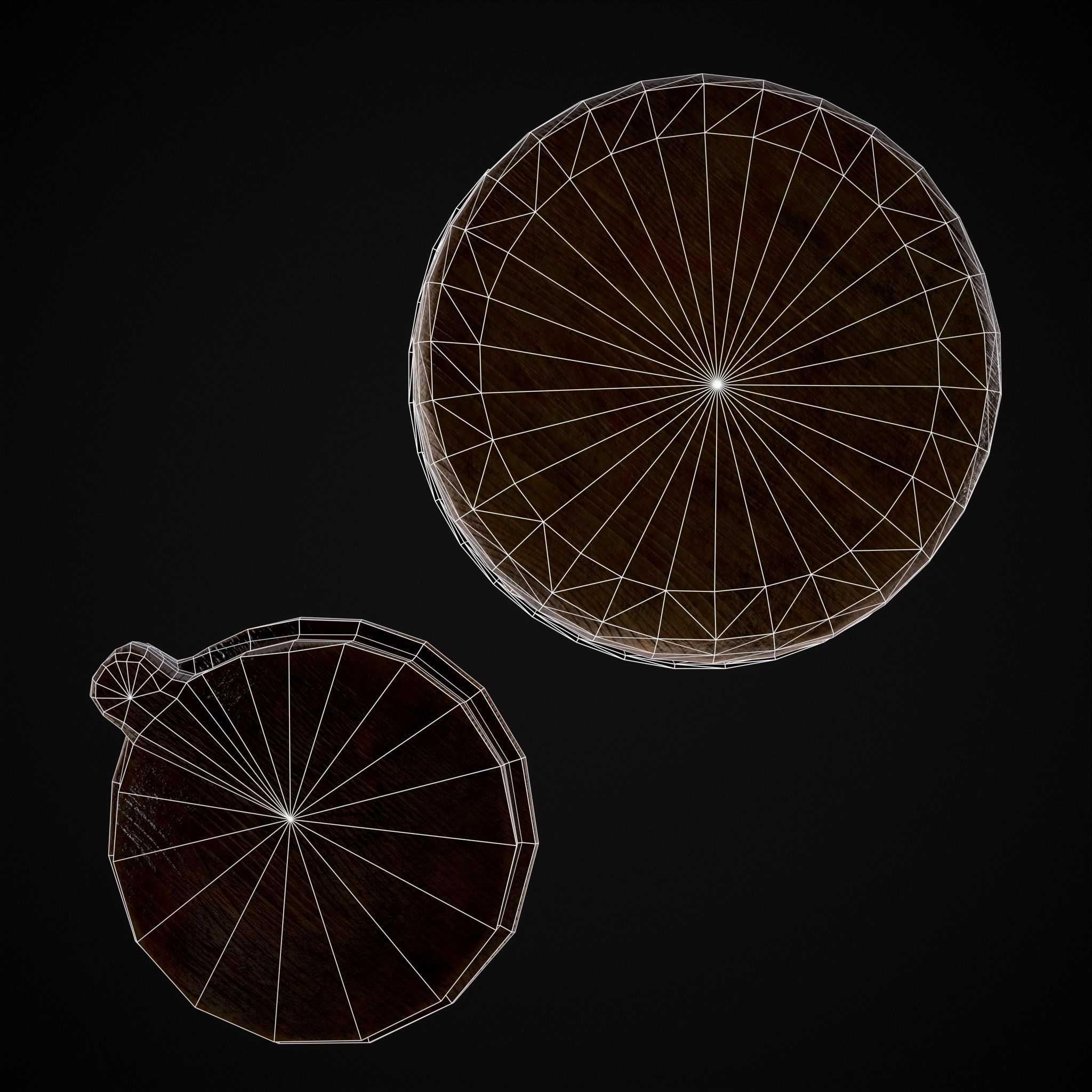 Tall Wooden Storage Bucket Low-poly 3D model_26