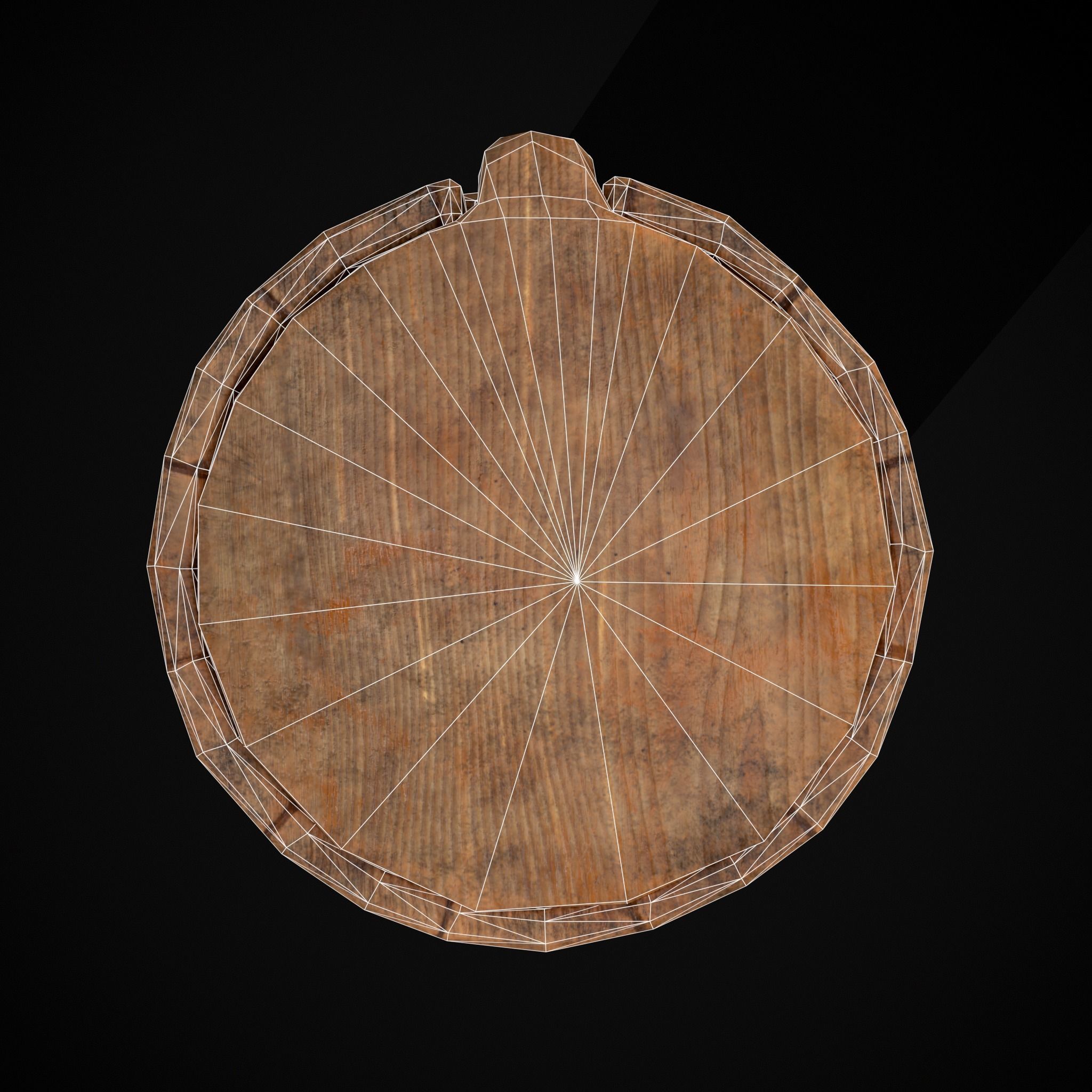 Tall Wooden Storage Bucket Low-poly 3D model_12