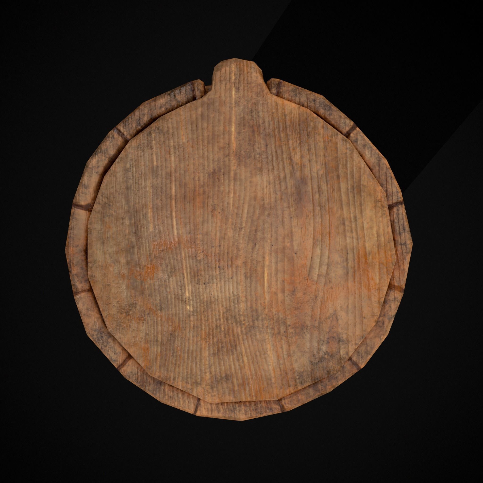 Tall Wooden Storage Bucket Low-poly 3D model_11