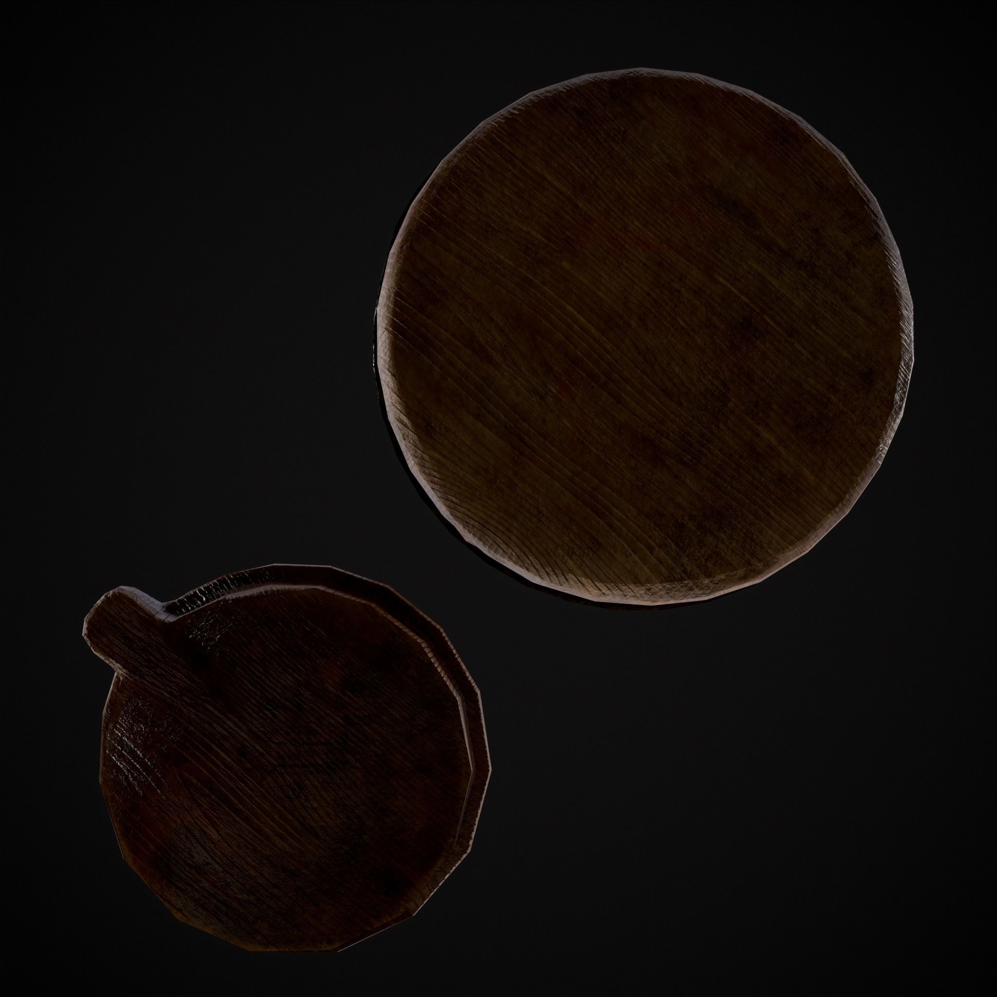 Tall Wooden Storage Bucket Low-poly 3D model_25