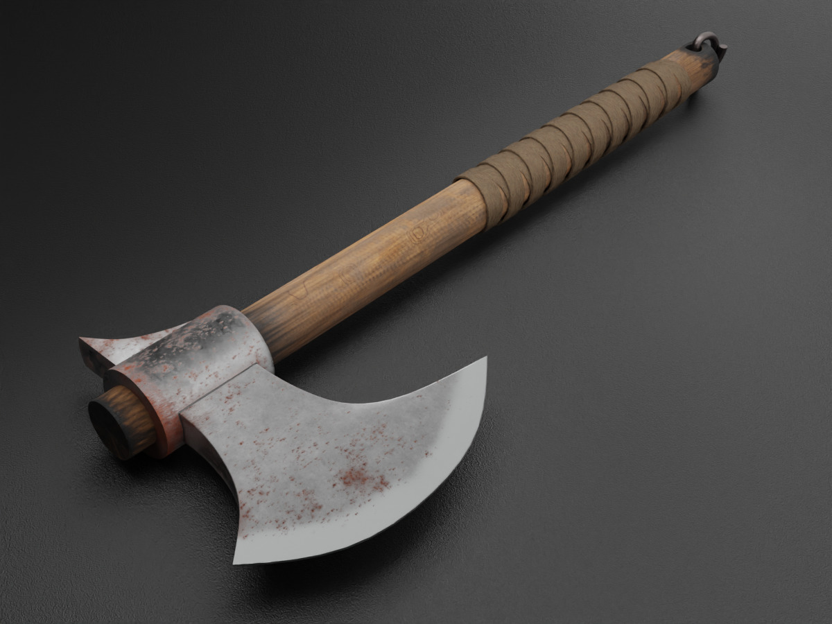 Battle Axe 3D model_2