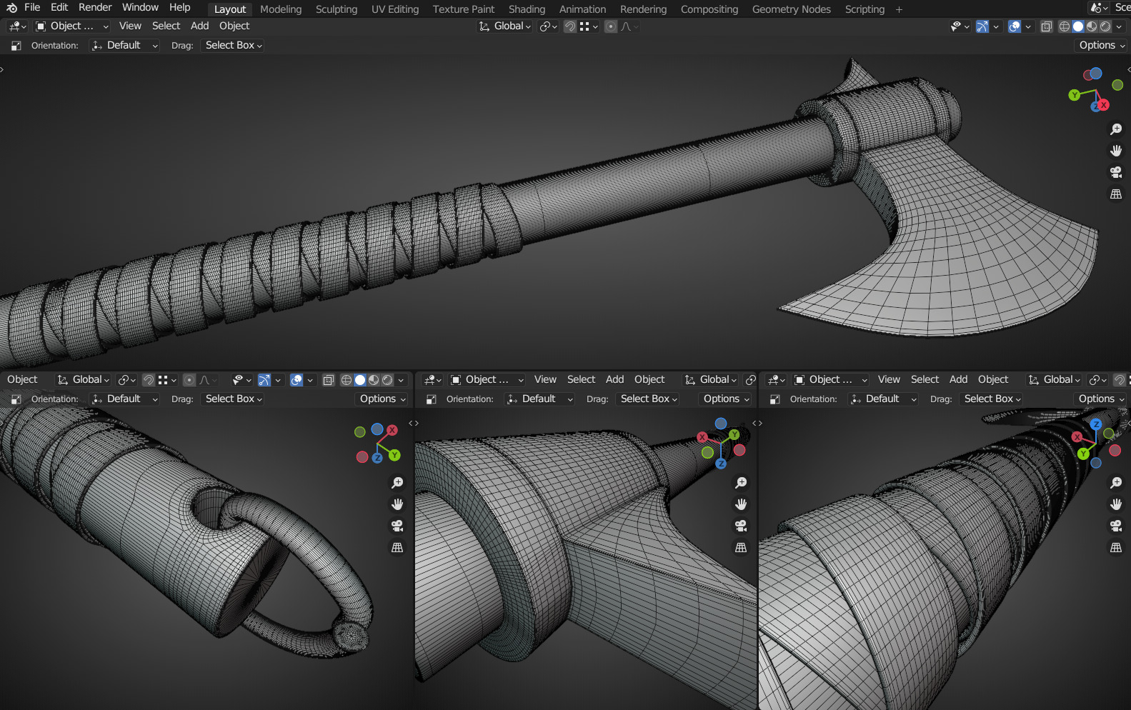 Battle Axe 3D model_6