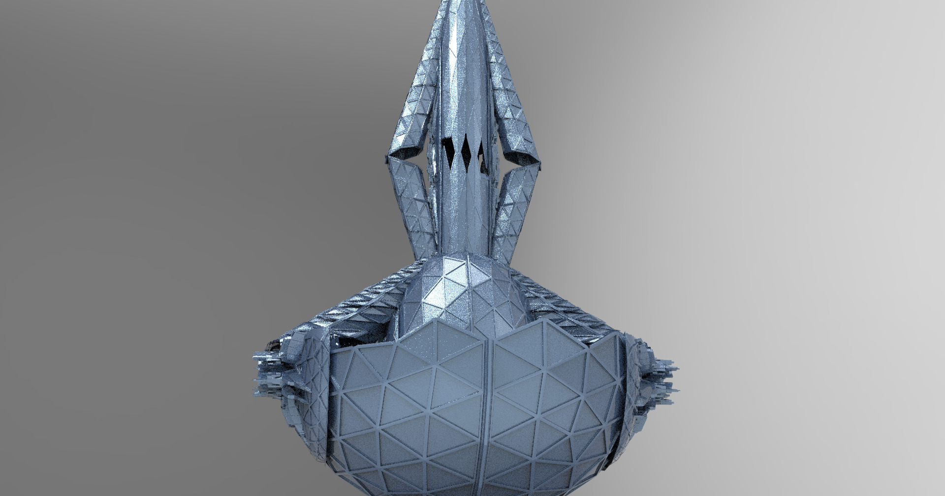 Pyramid Dome shard tower ruin 4 3D model_1