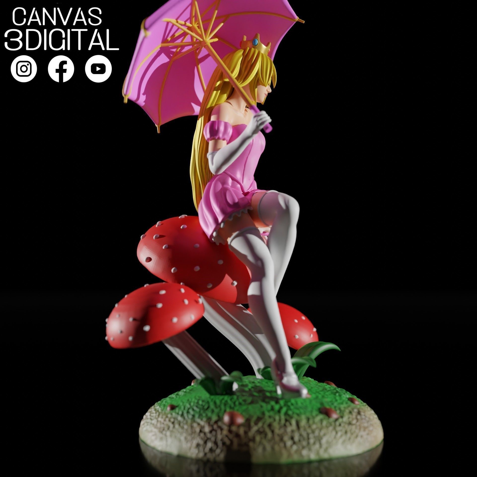 PRINCESS PEACH 3D print model_2