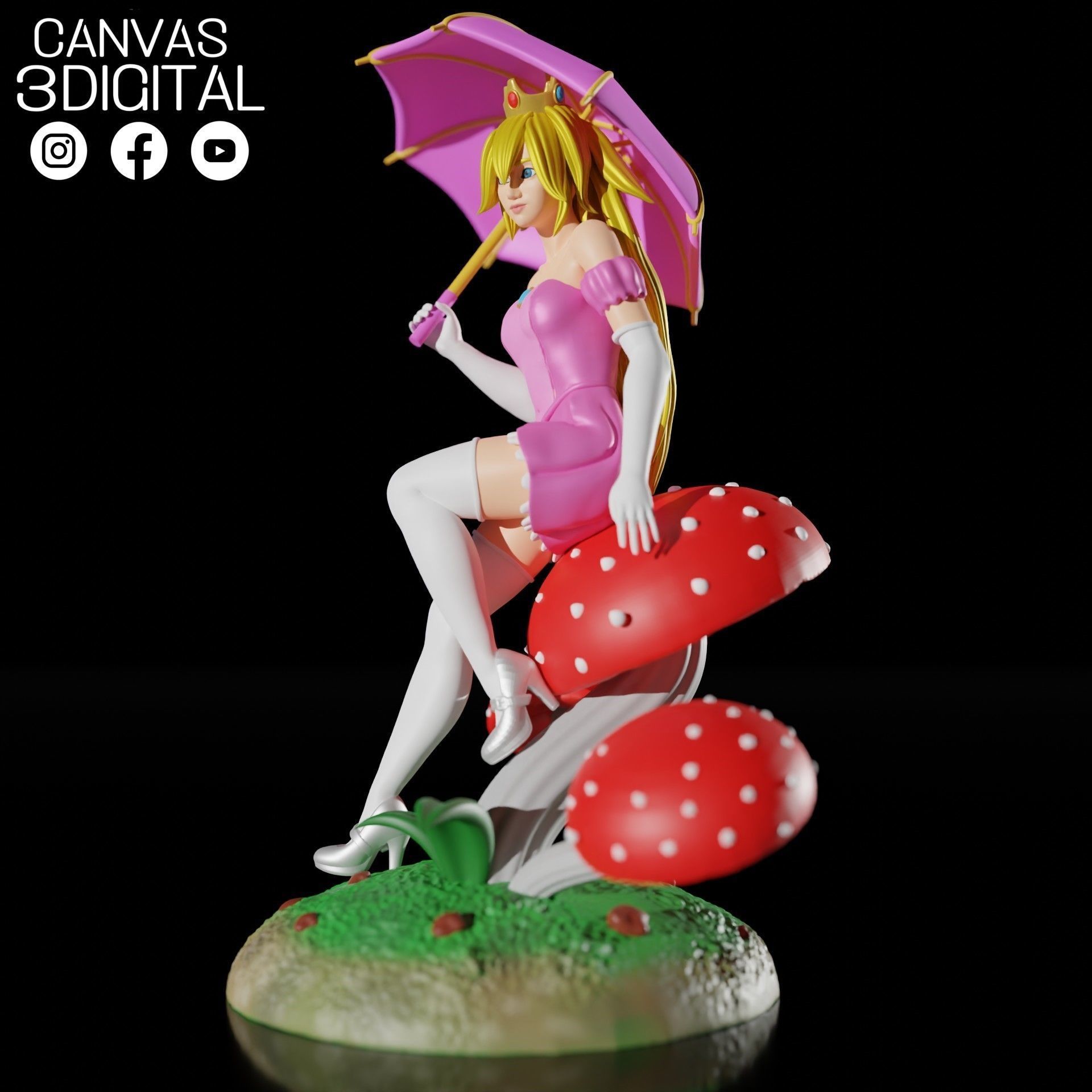 PRINCESS PEACH 3D print model_1