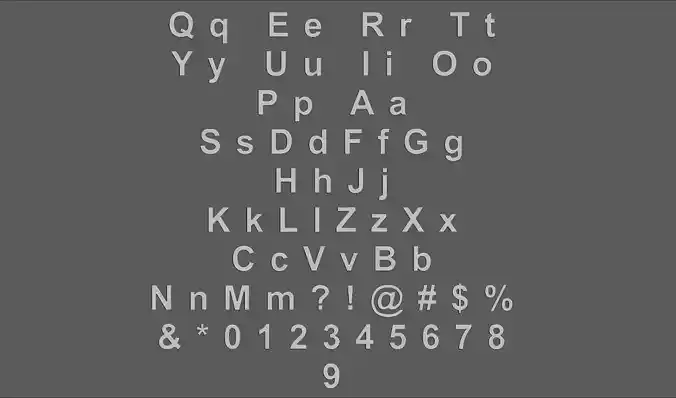 Volumetric letters numbers symbols for cnc 3d print Pack