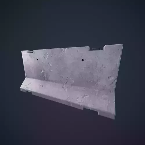 Jersey Concrete Barrier  Low-poly 3D model