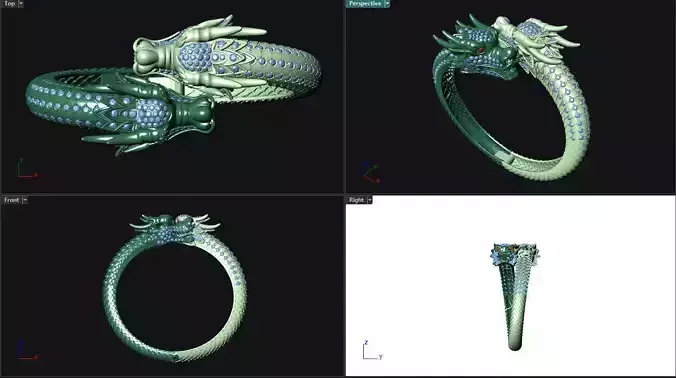 Bracelet dragon 14 3D print model