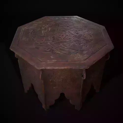 Octagonal Viking Table Low-poly 3D model