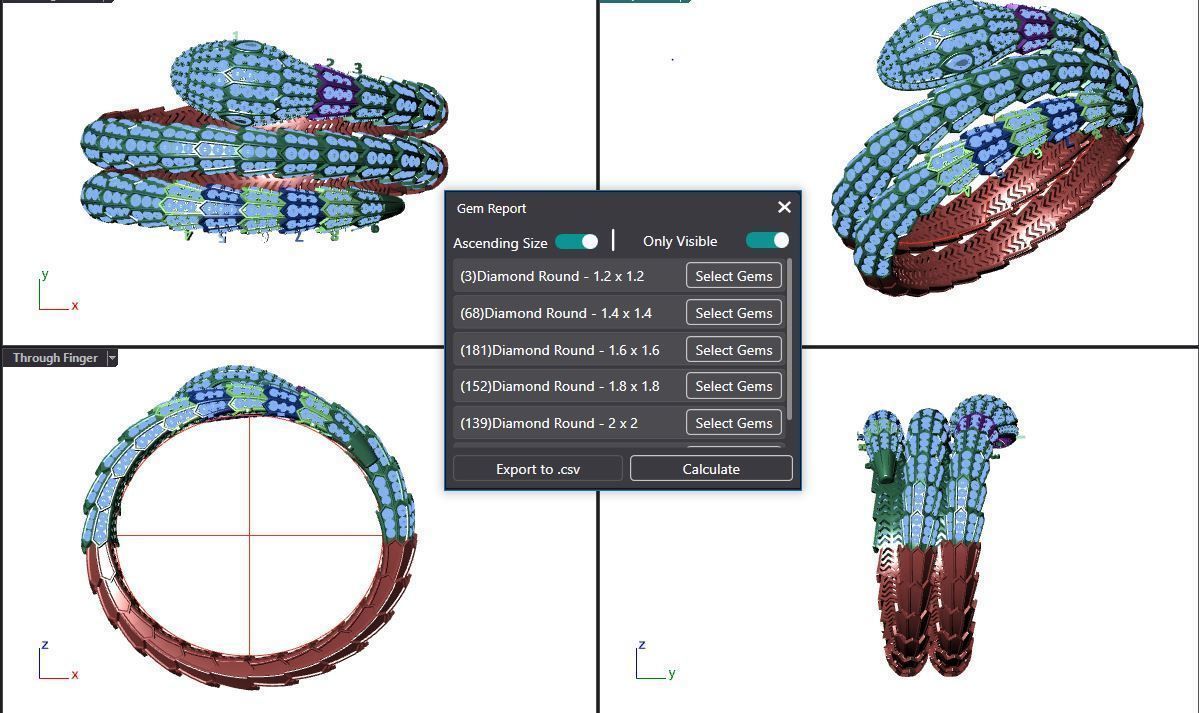 Bracelet snake 3D print model_1