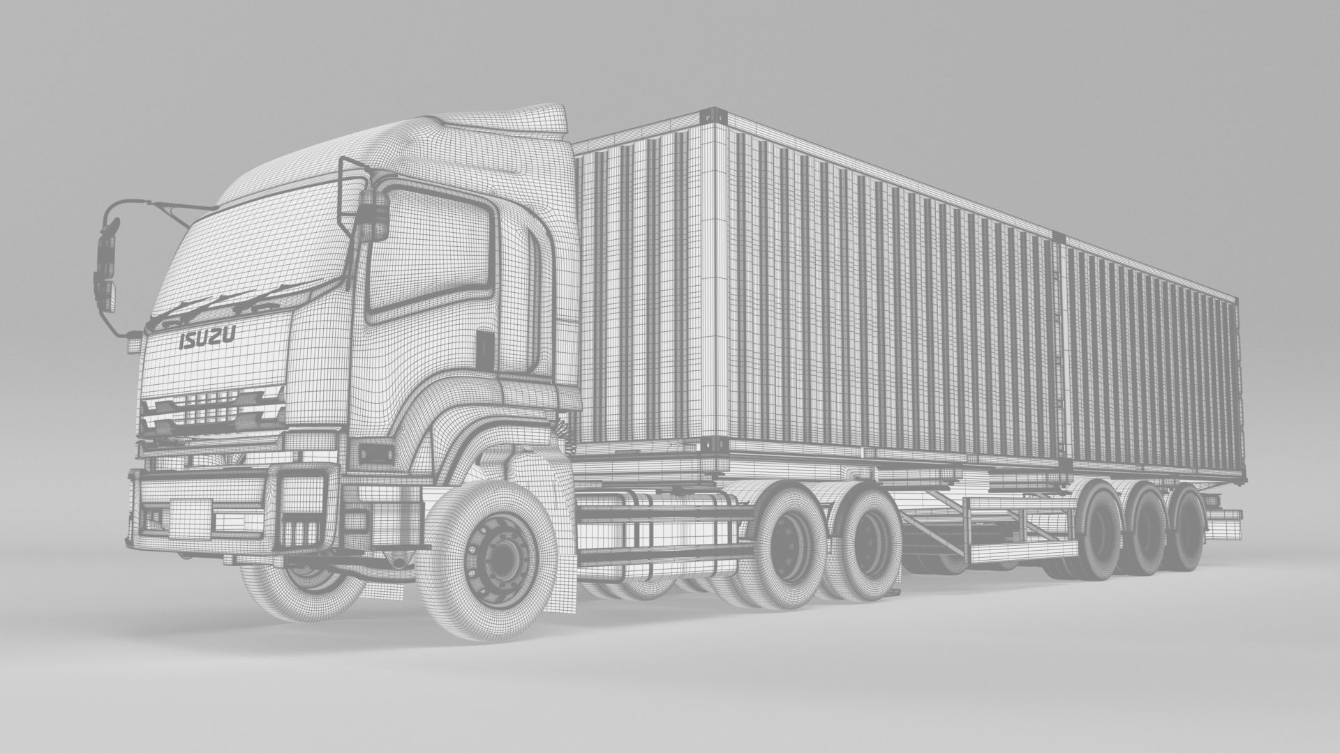 ISUZU DECA-GXZ360 add Container Low-poly 3D model_9